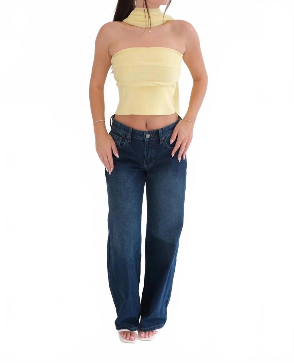 NEW LOUCIA lemon scarf top in yellow